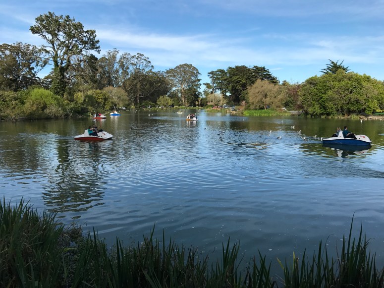 lake and paddleboats