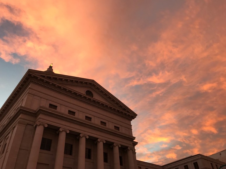 Sunrise across from the Denver Mint