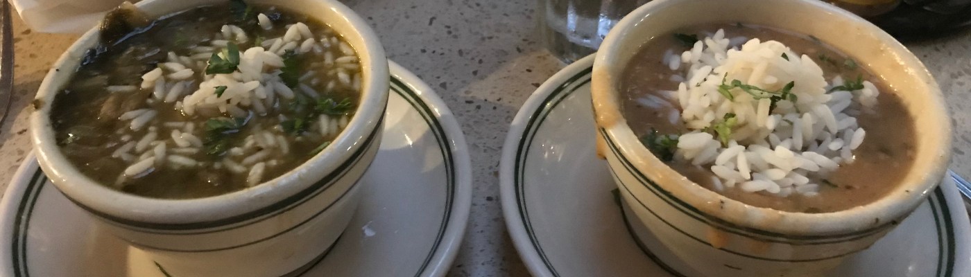 vegan gumbo from the Gumbo Shop in New Orleans